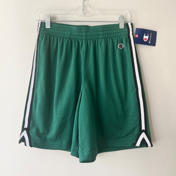 Champion Sz S Green Basketball Shorts Pull On Waist Drawstring - Picture 1 of 7